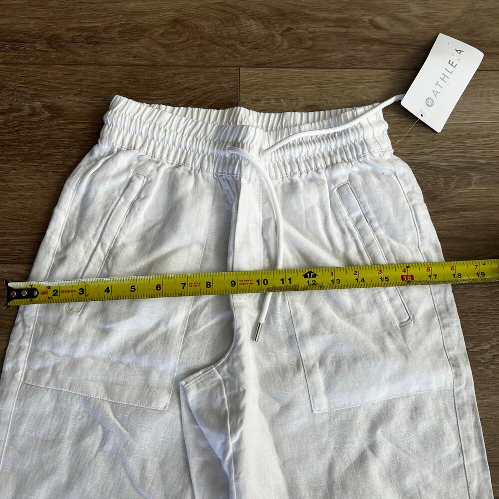 Athleta Retreat Linen White Wide Leg Pants NWT XXS - Picture 4 of 12